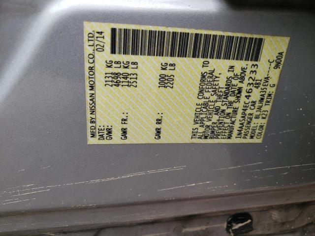 Photo 10 from auction – 2014 NISSAN MAXIMA S with VIN 1N4AA5AP4EC463233