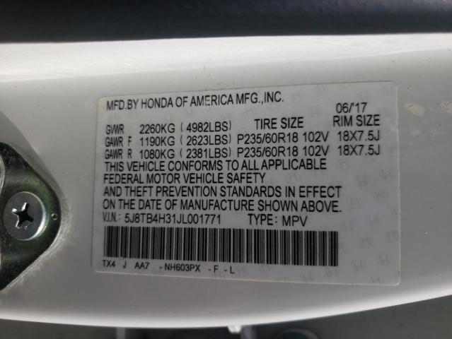 Photo 10 from auction – 2018 ACURA RDX with VIN 5J8TB4H31JL001771