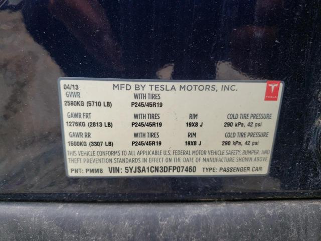 Photo 10 from auction – 2013 TESLA MODEL S with VIN 5YJSA1CN3DFP07460