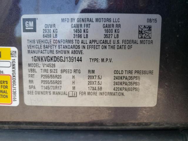 Photo 10 from auction – 2016 CHEVROLET TRAVERSE L with VIN 1GNKVGKD6GJ139144