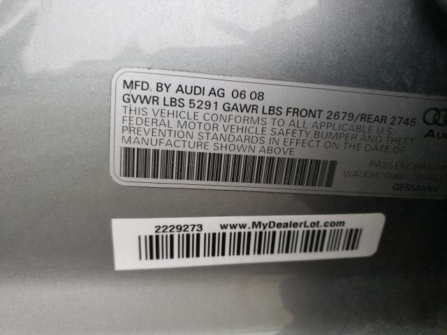 Photo 10 from auction – 2008 AUDI A6 3.2 QUA with VIN WAUDH74F88N154453