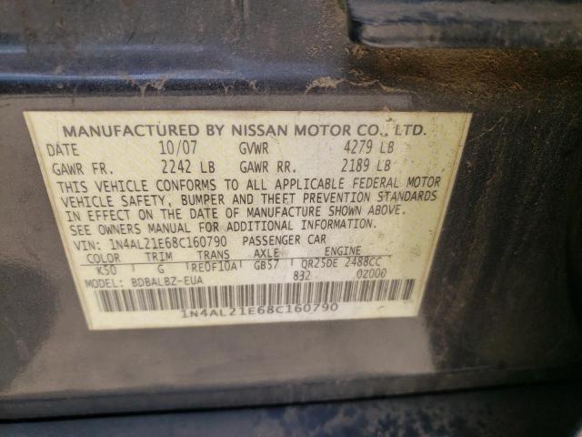 Photo 10 from auction – 2008 NISSAN ALTIMA 2.5 with VIN 1N4AL21E68C160790