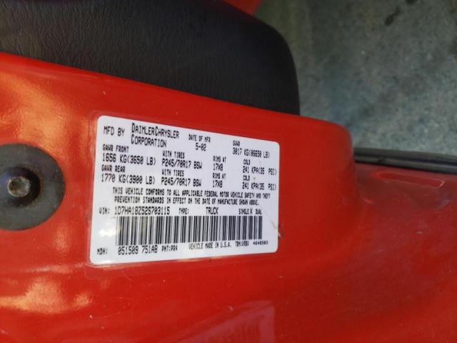 Photo 10 from auction – 2002 DODGE 1500 with VIN 1D7HA18Z52S703115