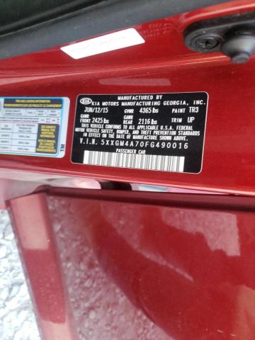 Photo 10 from auction – 2015 KIA OPTIMA LX with VIN 5XXGM4A70FG490016