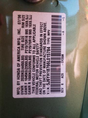 Photo 10 from auction – 2006 HONDA ELEMENT EX with VIN 5J6YH18766L015784