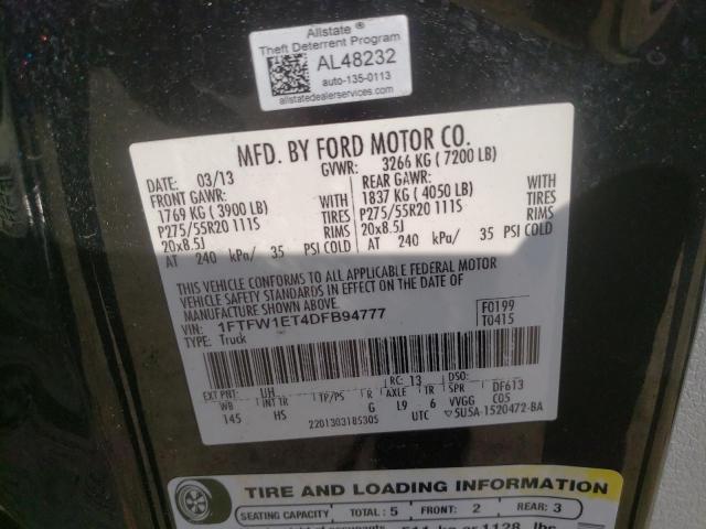 Photo 10 from auction – 2013 FORD F150 SUPER with VIN 1FTFW1ET4DFB94777