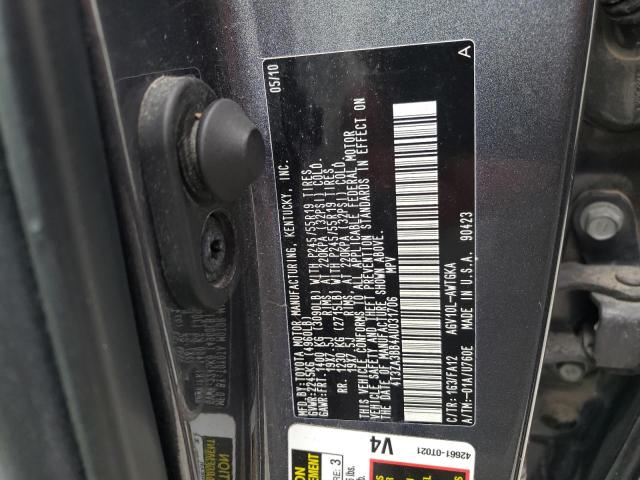 Photo 10 from auction – 2010 TOYOTA VENZA with VIN 4T3ZA3BB4AU031706