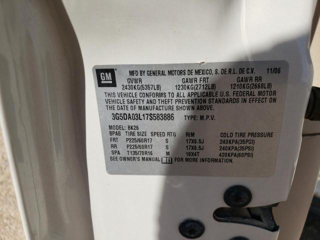 Photo 10 from auction – 2007 BUICK RENDEZVOUS with VIN 3G5DA03L17S583886