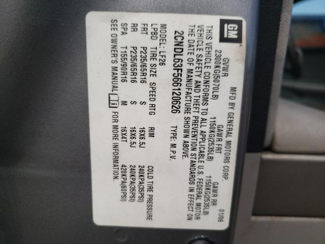 Photo 10 from auction – 2006 CHEVROLET EQUINOX LT with VIN 2CNDL63F566120626