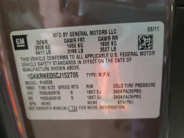Photo 10 from auction – 2012 GMC ACADIA SLE with VIN 1GKKRNED5CJ152706