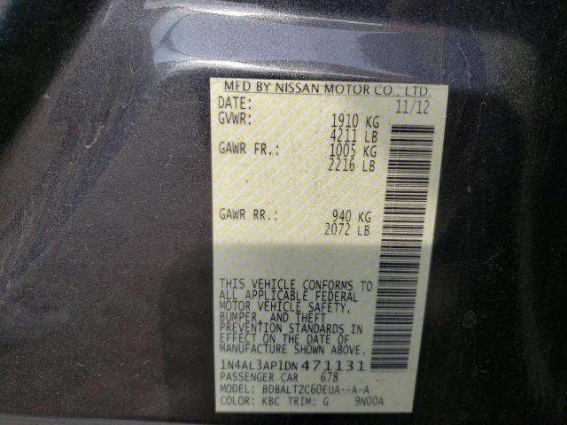 Photo 10 from auction – 2013 NISSAN ALTIMA 2.5 with VIN 1N4AL3AP1DN471131