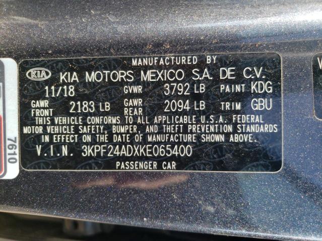 Photo 10 from auction – 2019 KIA FORTE FE with VIN 3KPF24ADXKE065400