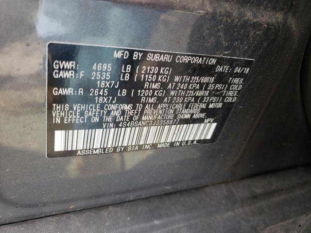 Photo 10 from auction – 2018 SUBARU OUTBACK 2. with VIN 4S4BSANC3J3358877