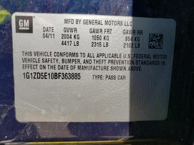 Photo 10 from auction – 2011 CHEVROLET MALIBU with VIN 1G1ZD5E10BF363885