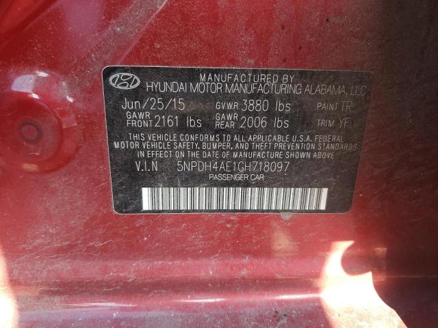Photo 10 from auction – 2016 HYUNDAI ELANTRA SE with VIN 5NPDH4AE1GH718097