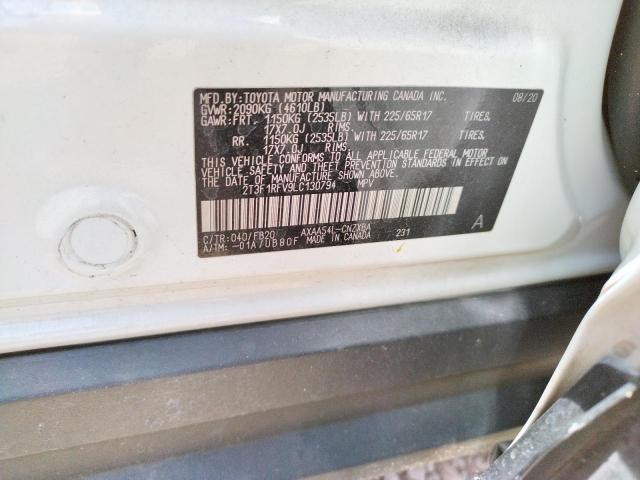 Photo 10 from auction – 2020 TOYOTA RAV4 LE with VIN 2T3F1RFV9LC130794