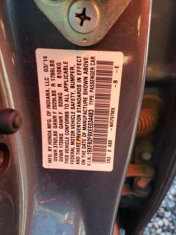 Photo 10 from auction – 2014 HONDA CIVIC EXL with VIN 19XFB2F9XEE034483