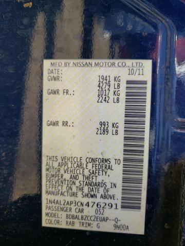Photo 10 from auction – 2012 NISSAN ALTIMA BAS with VIN 1N4AL2AP3CN476291