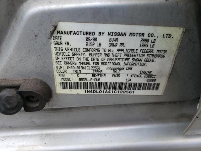 Photo 10 from auction – 2001 NISSAN ALTIMA GXE with VIN 1N4DL01A41C122561
