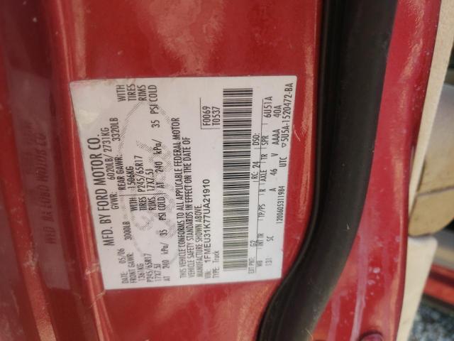 Photo 10 from auction – 2007 FORD EXPLORER S with VIN 1FMEU31K77UA21910