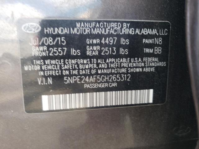 Photo 10 from auction – 2016 HYUNDAI SONATA SE with VIN 5NPE24AF5GH265312