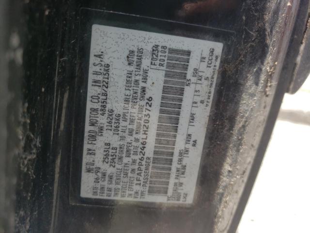 Photo 10 from auction – 1990 FORD THUNDERBIR with VIN 1FAPP6246LH203726