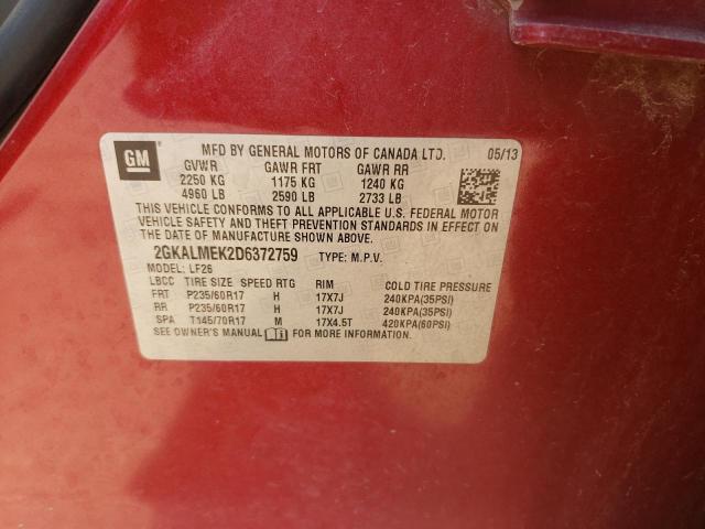 Photo 10 from auction – 2013 GMC TERRAIN SL with VIN 2GKALMEK2D6372759