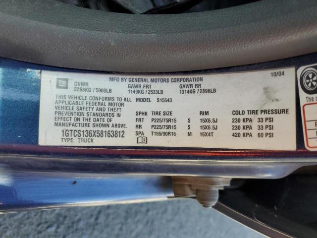 Photo 10 from auction – 2005 GMC CANYON with VIN 1GTCS136X58163812