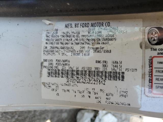 Photo 10 from auction – 2010 FORD FUSION S with VIN 3FAHP0GA2AR228442