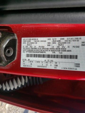 Photo 10 from auction – 2019 FORD F150 SUPER with VIN 1FTEW1E43KKF09576