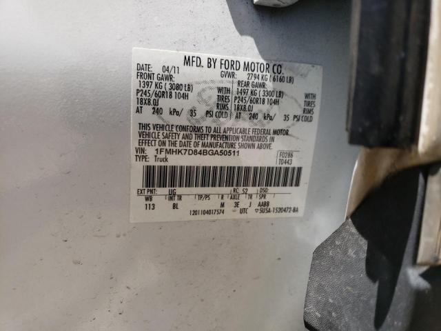 Photo 10 from auction – 2011 FORD EXPLORER X with VIN 1FMHK7D84BGA50511