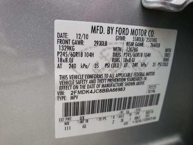 Photo 10 from auction – 2011 FORD EDGE SEL with VIN 2FMDK4JC8BBA66983