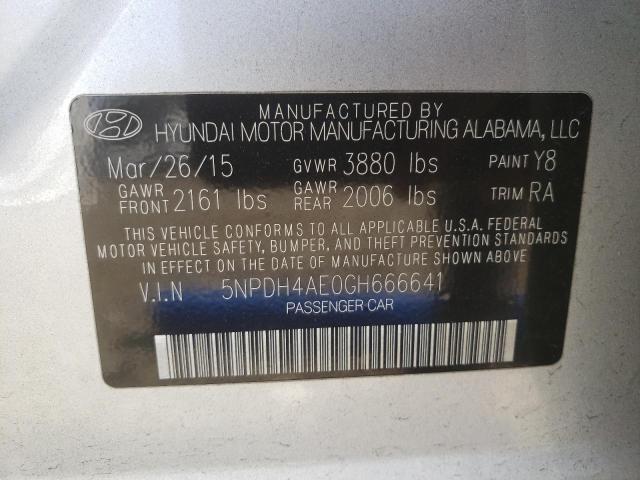 Photo 10 from auction – 2016 HYUNDAI ELANTRA SE with VIN 5NPDH4AE0GH666641