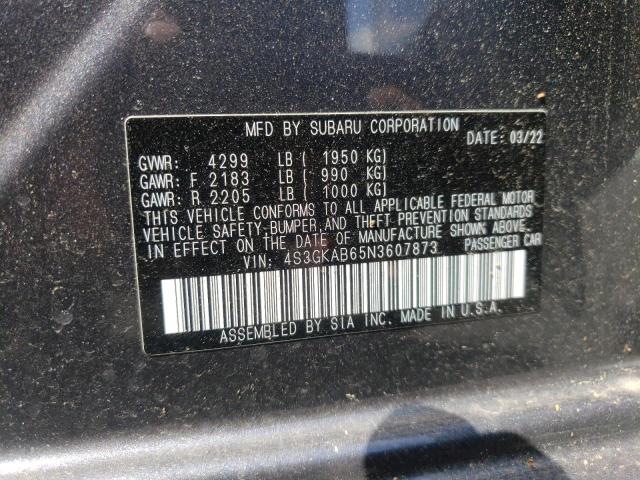 Photo 10 from auction – 2022 SUBARU IMPREZA with VIN 4S3GKAB65N3607873