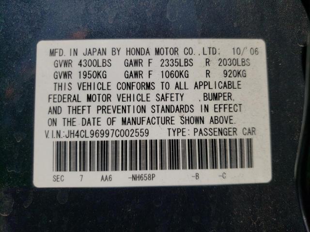 Photo 10 from auction – 2007 ACURA TSX with VIN JH4CL96997C002559