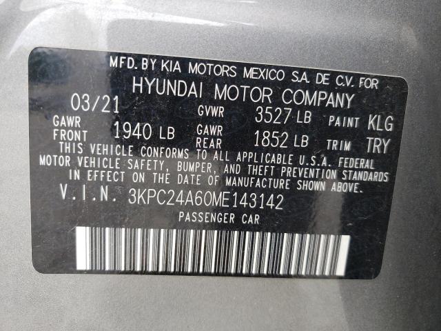 Photo 10 from auction – 2021 HYUNDAI ACCENT SE with VIN 3KPC24A60ME143142