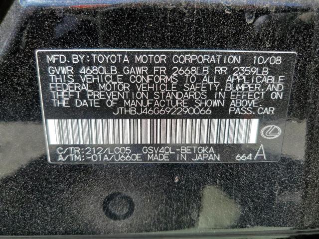 Photo 10 from auction – 2009 LEXUS ES 350 with VIN JTHBJ46G692290066