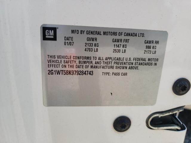 Photo 10 from auction – 2007 CHEVROLET IMPALA LT with VIN 2G1WT58K979284743