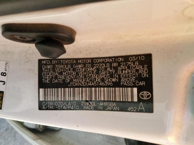 Photo 10 from auction – 2010 TOYOTA PRIUS with VIN JTDKN3DU4A5146396