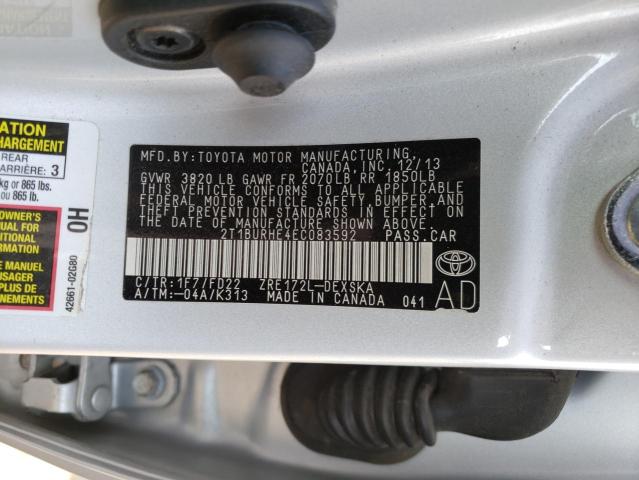 Photo 10 from auction – 2014 TOYOTA COROLLA L with VIN 2T1BURHE4EC083592
