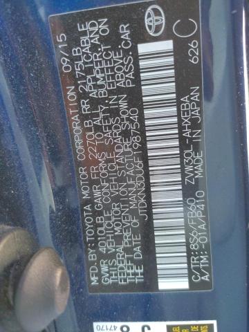 Photo 10 from auction – 2015 TOYOTA PRIUS with VIN JTDKN3DU6F1987540