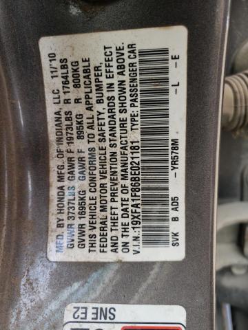 Photo 10 from auction – 2011 HONDA CIVIC EX with VIN 19XFA1F86BE021181