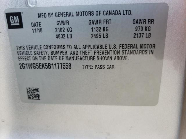 Photo 10 from auction – 2011 CHEVROLET IMPALA LT with VIN 2G1WG5EK5B1177558