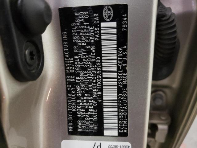 Zdjęcie 10 z aukcji – 2016 TOYOTA CAMRY z VIN 4T1BF1FK0GU582900