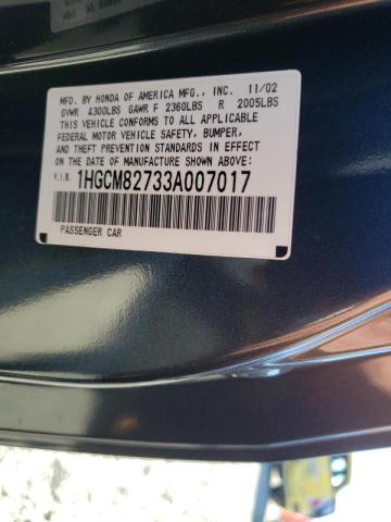 Photo 10 from auction – 2003 HONDA ACCORD EX with VIN 1HGCM82733A007017