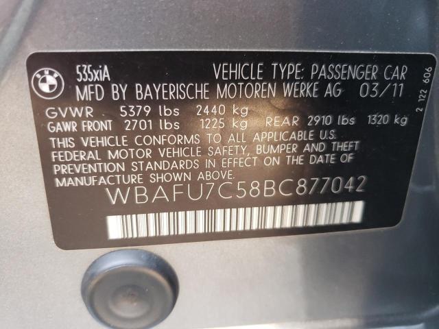Photo 10 from auction – 2011 BMW 535 XI with VIN WBAFU7C58BC877042
