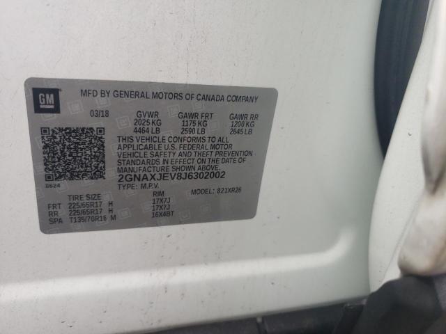 Photo 10 from auction – 2018 CHEVROLET EQUINOX LT with VIN 2GNAXJEV8J6302002