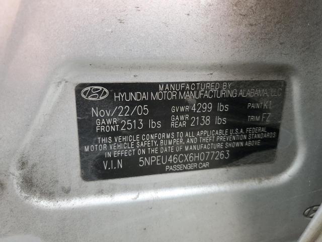 Photo 10 from auction – 2006 HYUNDAI SONATA GLS with VIN 5NPEU46CX6H077263