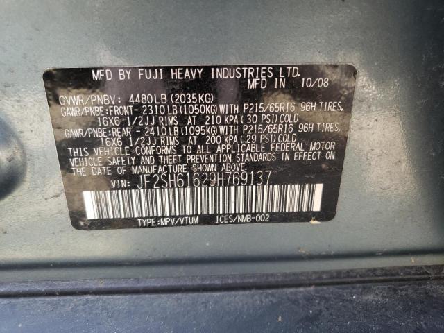 Photo 10 from auction – 2009 SUBARU FORESTER 2 with VIN JF2SH61629H769137