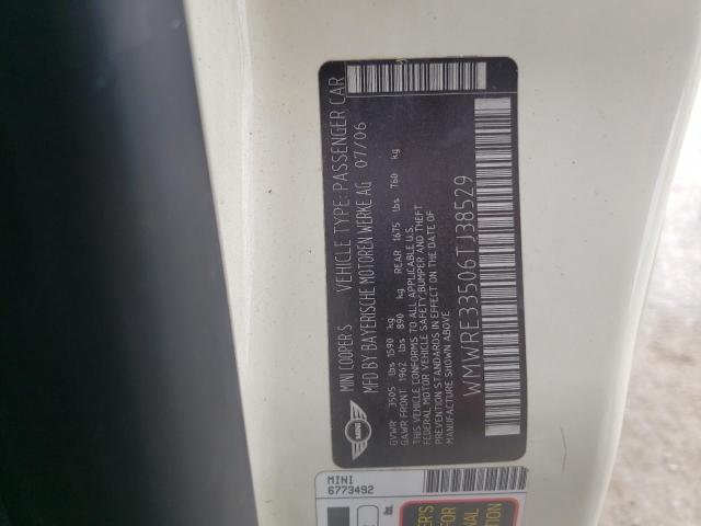 Photo 10 from auction – 2006 MINI COOPER S with VIN WMWRE33506TJ38529